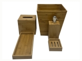 Exquisite 5pc Bamboo Bath Set - Sustainable Bathroom Organization Solutions